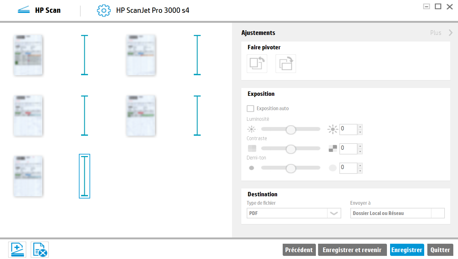 Les BLsapparaissent dans le logiciel de scan