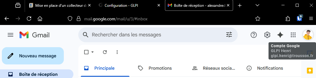 Compte google créé