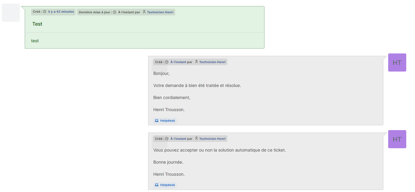 Réponse au ticket