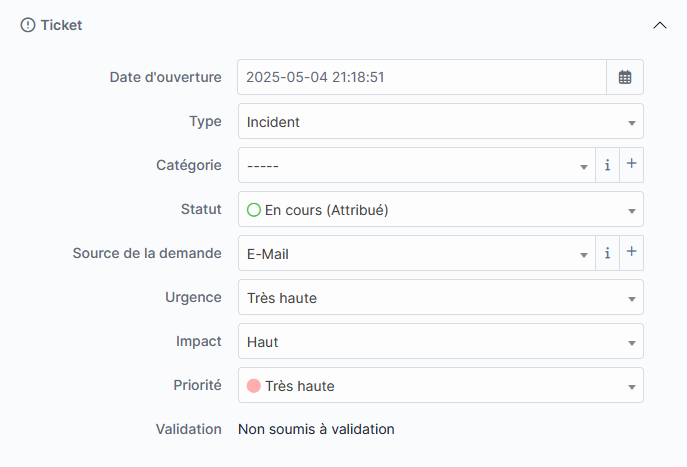 Modification du status de ticket