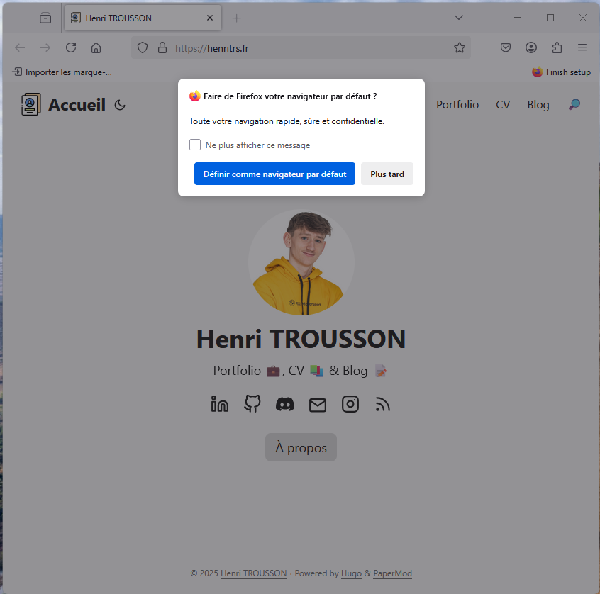 Page d’accueil de Firefox