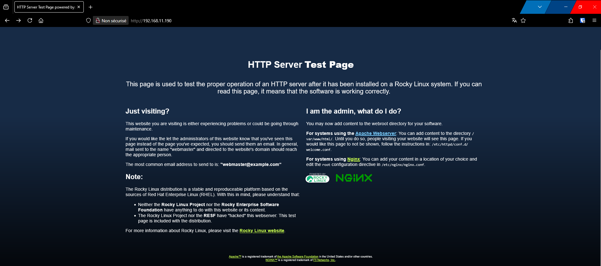 Page de nginx