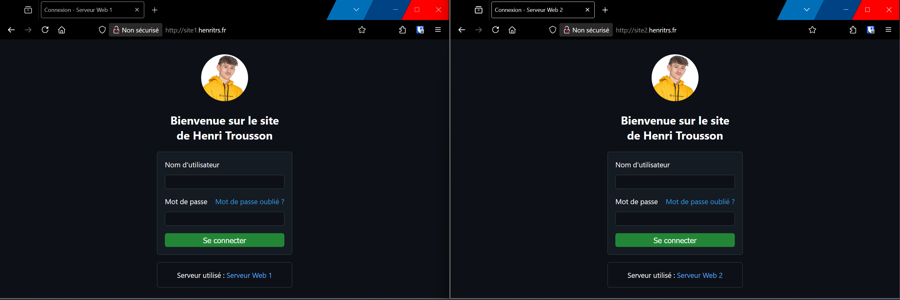 Accès au sites via l’url