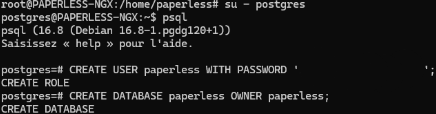 Création d’un user et d’une bdd