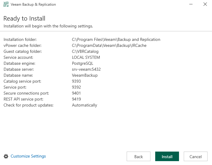 Résumé de l’installation