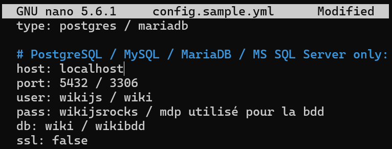 Modification du fichier config.sample.yml