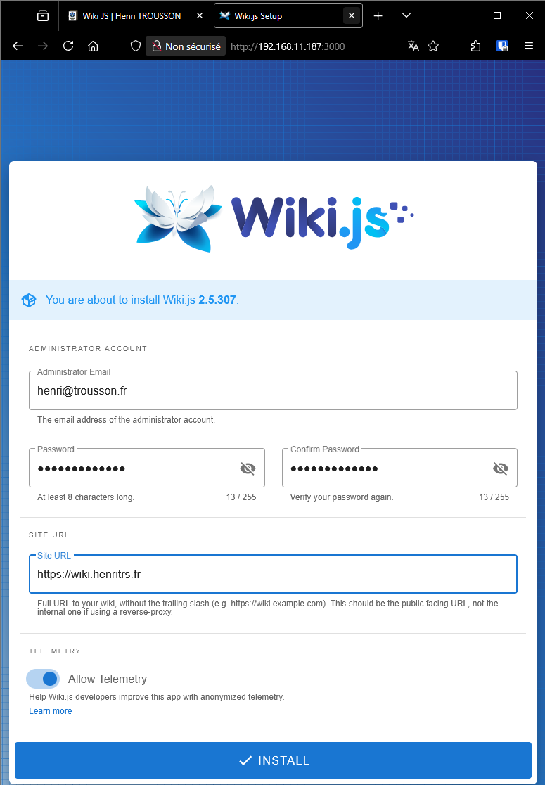 Interface web