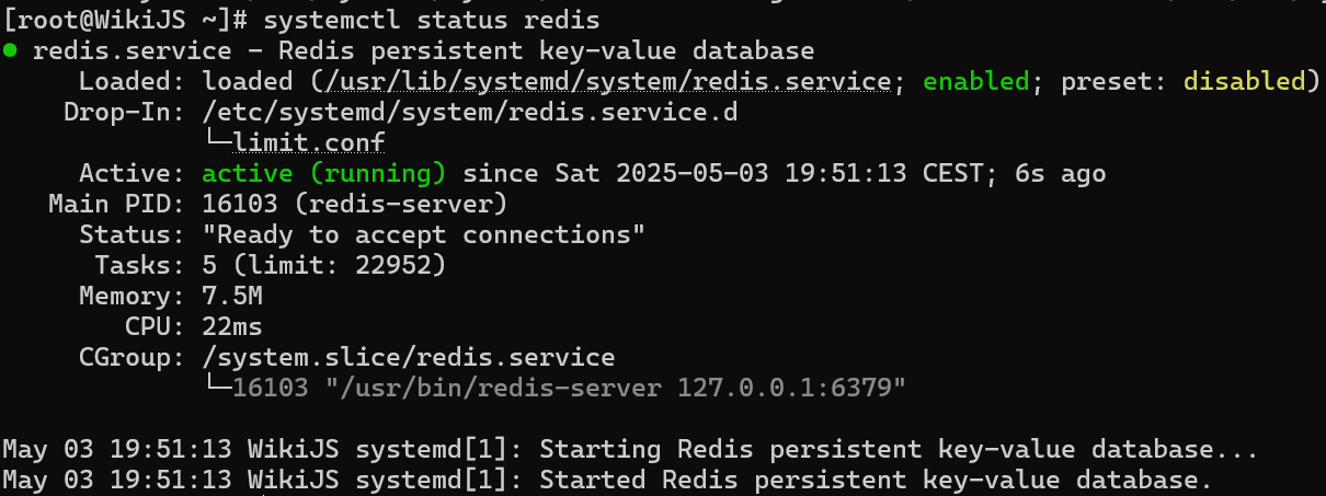 Status de Redis