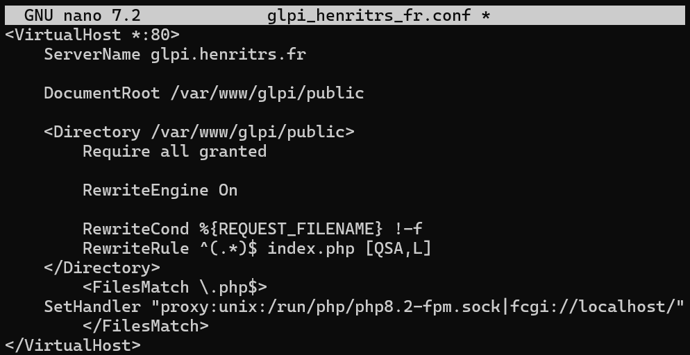 Configuration Apache