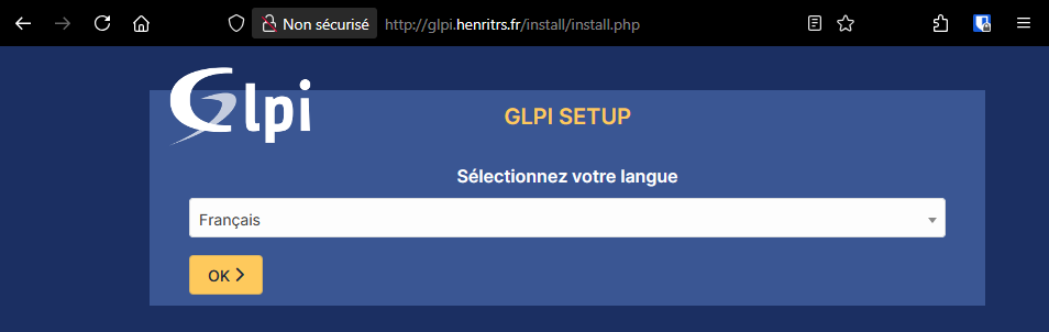 Configuration de la langue GLPI