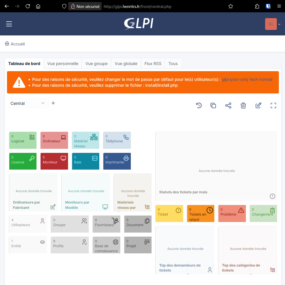 Interface GLPI