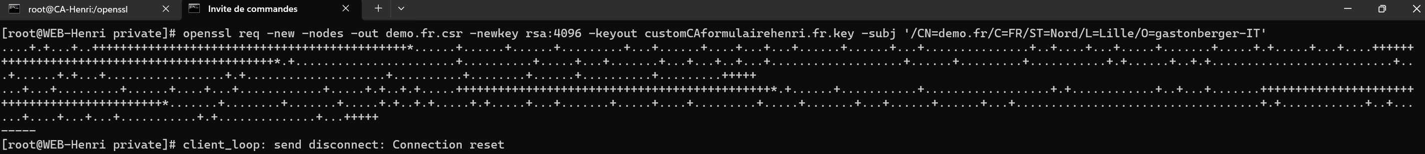Résultat openssl