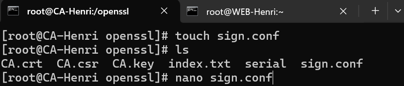Résultat touch sign.conf