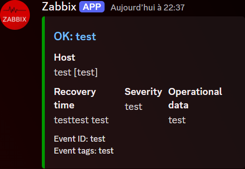 Réponse webhook Discord