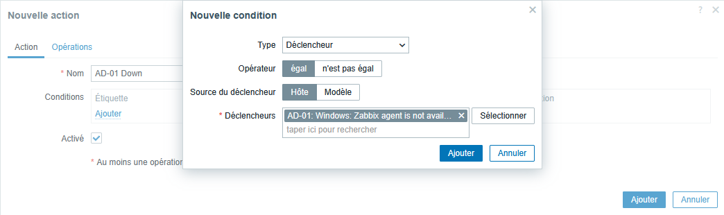 Création d’une nouvelle action