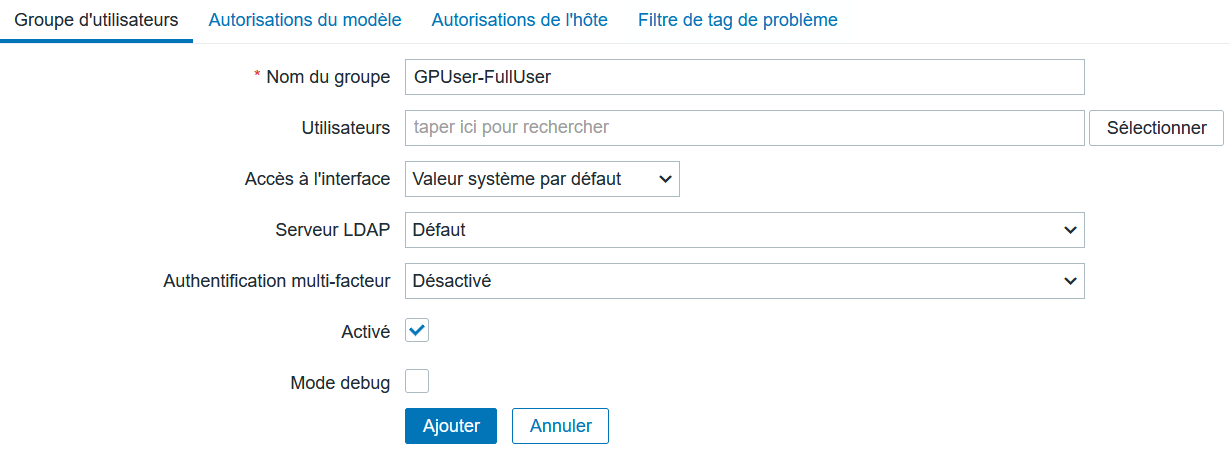 Chemin menu latéral groupe d’utilisateurs