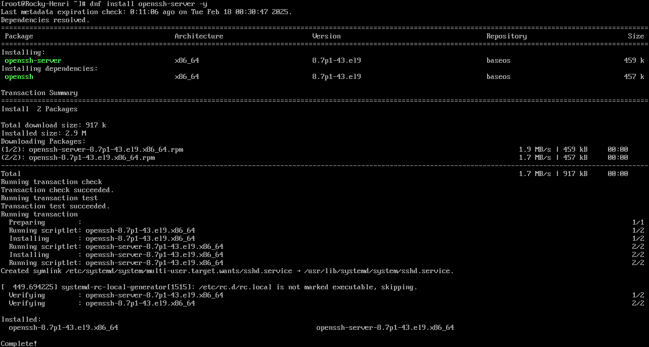 Installation SSH