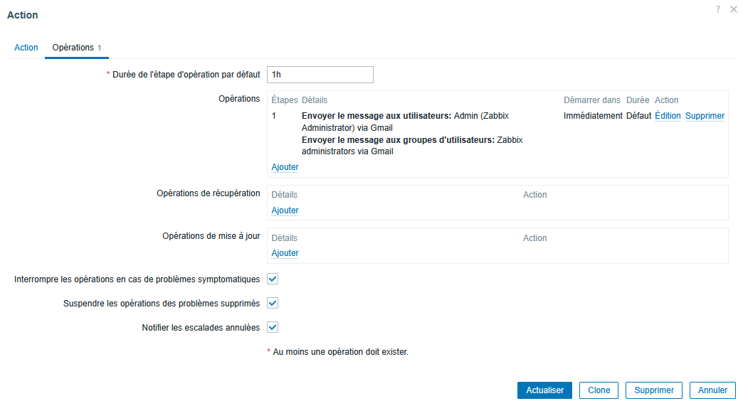 Création d’une nouvelle action