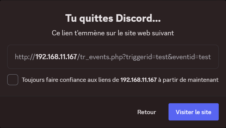 Lien hypertexte webhook discord