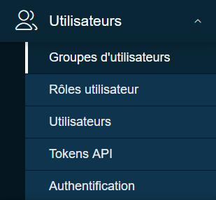 Chemin menu latéral Groupes d’utilisateurs