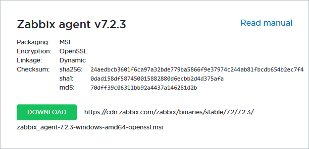 Site internet avec l’agent Zabbix